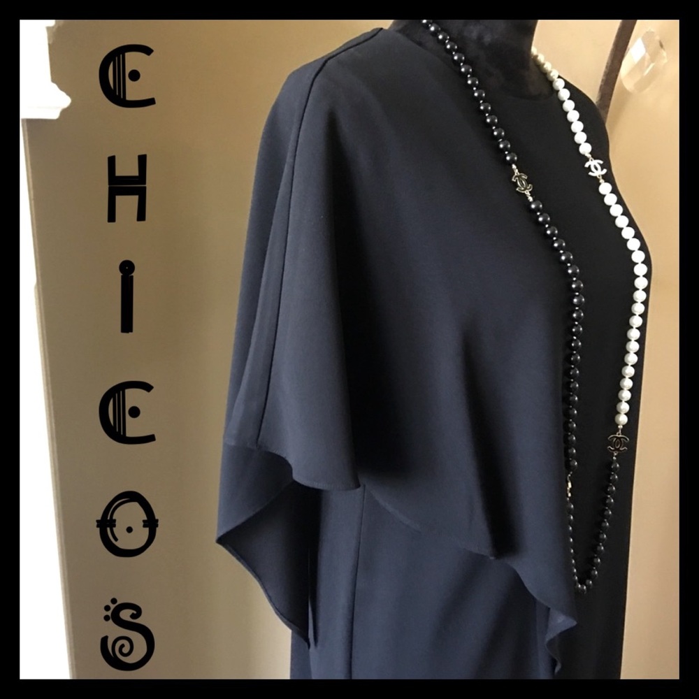 🖤 CHICO’S BLACK LABEL DRESS Short Sleeve, Asymmetrical ~ Sz S - Picture 2 of 10